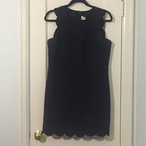 Navy Blue Scalloped Dress
